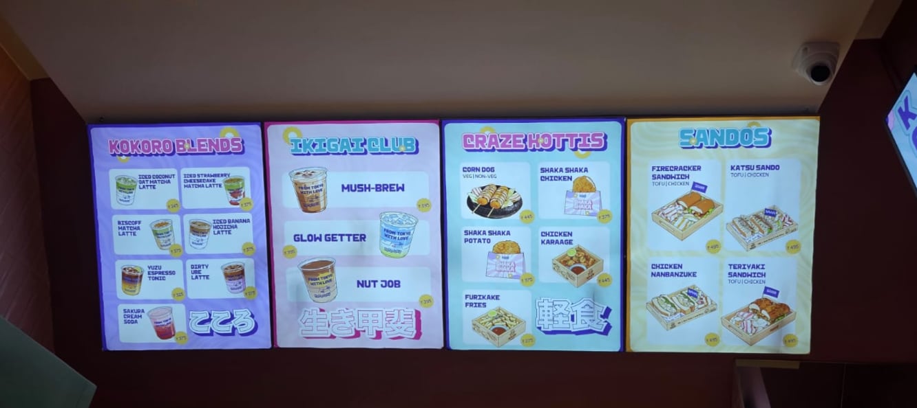 The menu offered a variety of beverages and savoury snacks. (Picture credit: Adrija Dey) The menu offered a variety of beverages and savoury snacks. (Picture credit: Adrija Dey)