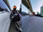 The victim, Sia, shared a video recorded on cameras installed on her bike.