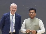 Master Nigel Fossey MBE and Pune municipal commissioner Naval Kishore Ram at the college event. Education will play a critical role in preparing young people to become responsible and active citizens who can contribute to Pune’s future, Ram said. (HT)