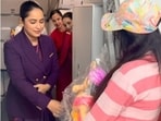 Air hostess missed Ganpati puja and was heartbroken, then the most special and unexpected and special thing happened mid-air. (Instagram/ fromcrewtocrayons and HT Photo)