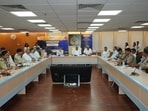 Officials discuss the RISE initiative at prison headquarters in Lucknow. (Sourced) Officials discuss the RISE initiative at prison headquarters in Lucknow. (Sourced)