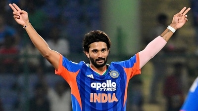 Nitish Reddy picked up three wickets and started a collapse that put Afghainstan out of the game. (Rahul Singh) Nitish Reddy picked up three wickets and started a collapse that put Afghainstan out of the game. (Rahul Singh)