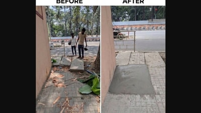The before-and-after picture was shared by the Bengaluru CEO. The before-and-after picture was shared by the Bengaluru CEO.
