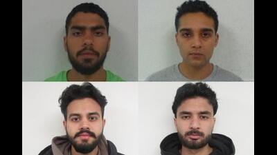 Palwinder Singh (top left), Jasmer Singh (top right), Amitoz Bajwa (bottom left) and Sahibjot Singh (bottom right) were removed from Canada due to their link to extortion-related activities. (Credit: CBSA) Palwinder Singh (top left), Jasmer Singh (top right), Amitoz Bajwa (bottom left) and Sahibjot Singh (bottom right) were removed from Canada due to their link to extortion-related activities. (Credit: CBSA)
