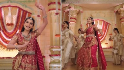 Radhika Ambani’s dance performence at Antilia during Ganesh Chaturthi celebrations. (Screengrab (Instagram)) Radhika Ambani’s dance performence at Antilia during Ganesh Chaturthi celebrations. (Screengrab (Instagram))