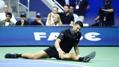 Serbia's Novak Djokovic reacts against Argentina's Mariano Navone during the men's singles first round tennis match on day one of the US Open tennis tournament (AFP) Serbia's Novak Djokovic reacts against Argentina's Mariano Navone during the men's singles first round tennis match on day one of the US Open tennis tournament (AFP)