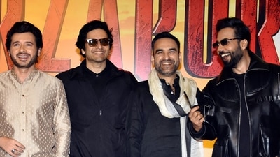 (L-R) Divyenndu, Ali Fazal, Pankaj Tripathi and Abhishek Banerjee during the trailer launch of Mirzapur: The Movie. (PTI Photo)(PTI08_11_2026_000498A)(PTI08_16_2026_000423A) (PTI) (L-R) Divyenndu, Ali Fazal, Pankaj Tripathi and Abhishek Banerjee during the trailer launch of Mirzapur: The Movie. (PTI Photo)(PTI08_11_2026_000498A)(PTI08_16_2026_000423A) (PTI)