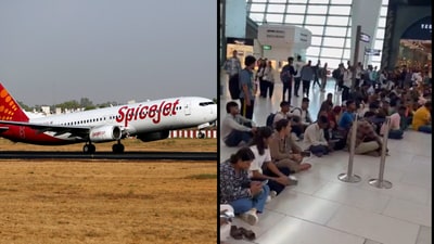 According to reports, the flights SG 5111 and SG 5105, were scheduled to depart for Dubai on Monday morning and evening, respectively. (Reuters/X) According to reports, the flights SG 5111 and SG 5105, were scheduled to depart for Dubai on Monday morning and evening, respectively. (Reuters/X)