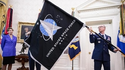 This action from the US comes as political rivals - China and Russia - pose a threat to the US' national interests in space. This action from the US comes as political rivals - China and Russia - pose a threat to the US' national interests in space.