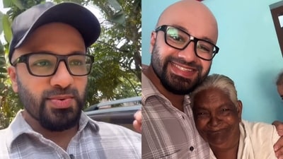 A Bengaluru doctor met his childhood nanny after 29 years. (Instagram/dr.renoyphilip) A Bengaluru doctor met his childhood nanny after 29 years. (Instagram/dr.renoyphilip)