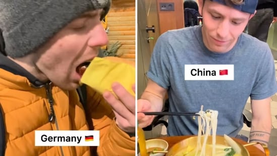 Snippets from a video shared by travel vlogger Jake Braymiller. 