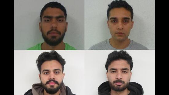 Palwinder Singh (top left), Jasmer Singh (top right), Amitoz Bajwa (bottom left) and Sahibjot Singh (bottom right) were removed from Canada due to their link to extortion-related activities. (Credit: CBSA)