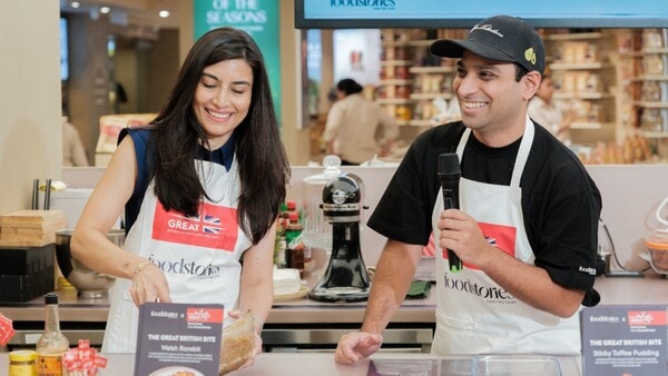 Jaya Choraria, Deputy Trade Commissioner, South Asia with Chef Dean Rodrigues, Head - Patisserie and R&D, Foodstories at the Great British Bite Masterclass in Delhi. Jaya Choraria, Deputy Trade Commissioner, South Asia with Chef Dean Rodrigues, Head - Patisserie and R&D, Foodstories at the Great British Bite Masterclass in Delhi.