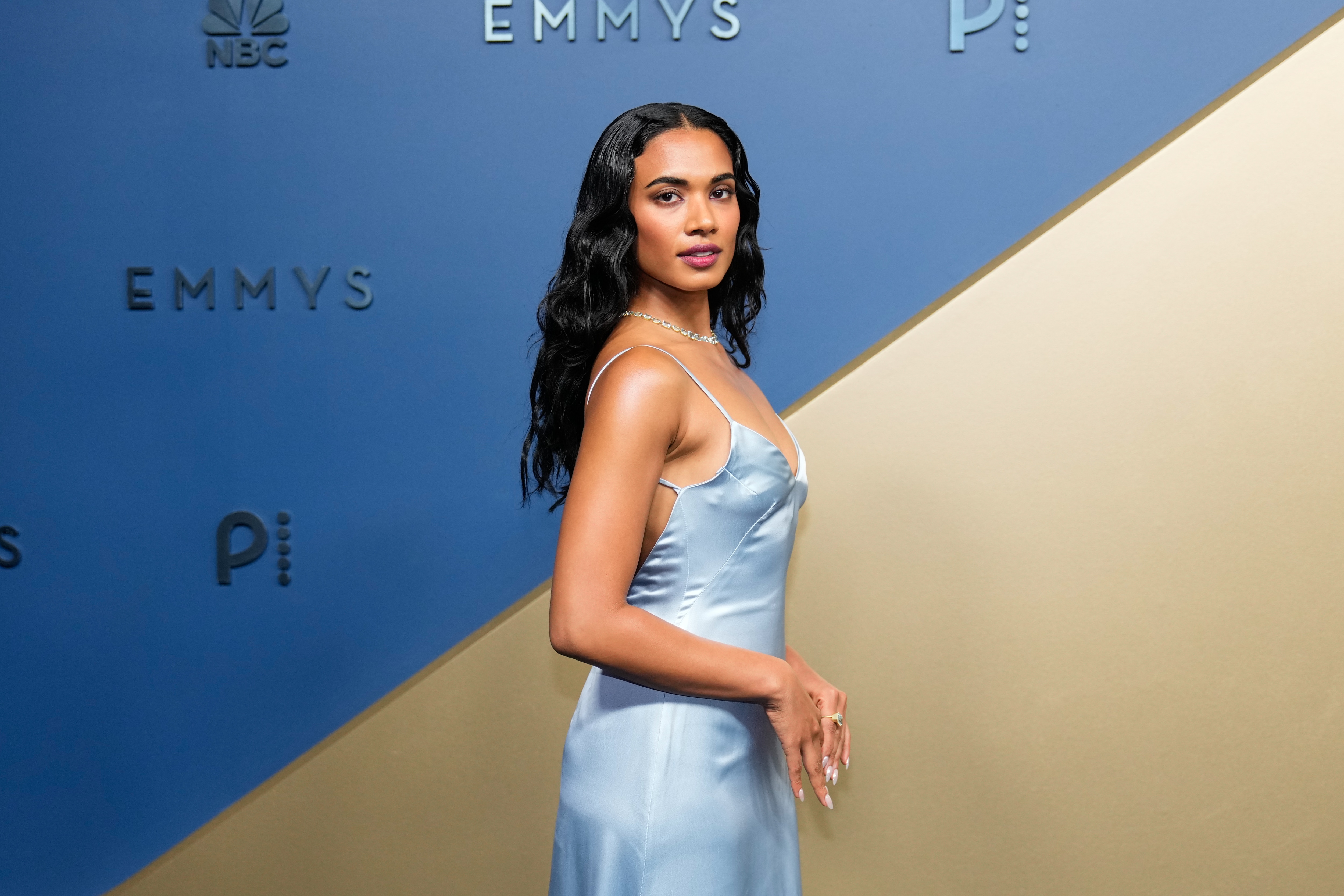 Supriya Ganesh floated in an icy blue McQueen dress. (AP) Supriya Ganesh floated in an icy blue McQueen dress. (AP)