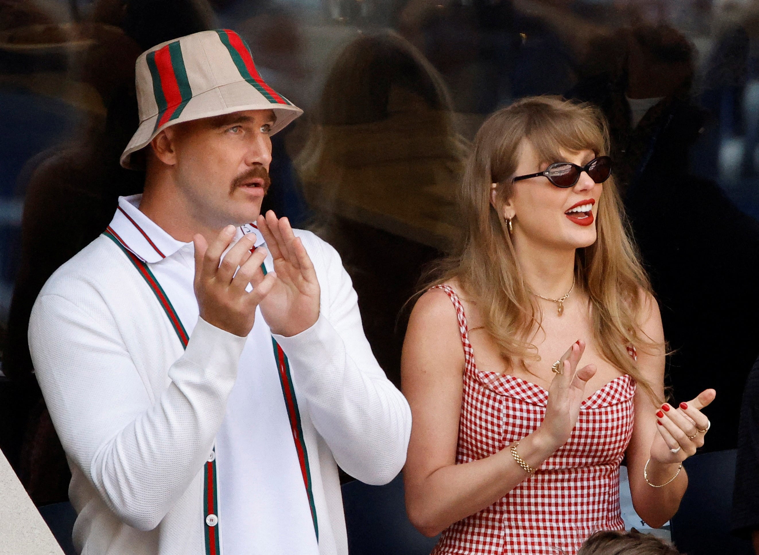Taylor Swift has been publicly documented attending three meetings between Kansas City and Denver. (REUTERS)