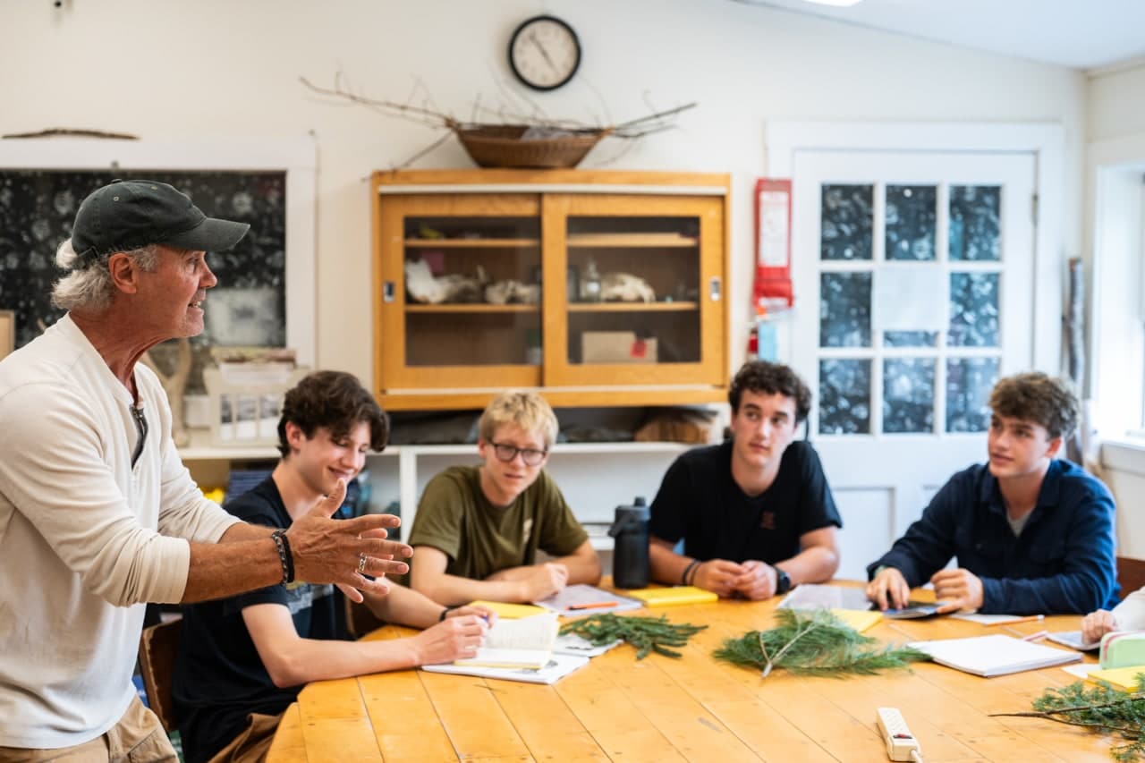Bruce Brough, an environmental-science instructor, teaches a class about tree identification. ‘’All I’m teaching is curiosity,’ he said. Bruce Brough, an environmental-science instructor, teaches a class about tree identification. ‘’All I’m teaching is curiosity,’ he said.