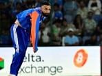 Varun Chakaravarthy in action against Afghanistan.