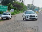 An accident-prone area near Chandimandir light point. (Sant Arora/HT)