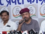Anil Jaihind (centre) and Manoj Yadav (right) during the press conference. (Sourced)