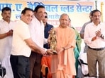 Chief minister Yogi Adityanath during the inauguration of IMA Gorakhpur Charitable Blood Centre. (HT Photo)