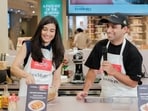 Jaya Choraria, Deputy Trade Commissioner, South Asia with Chef Dean Rodrigues, Head - Patisserie and R&D, Foodstories at the Great British Bite Masterclass in Delhi.