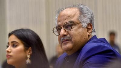 New Delhi: Film producer Boney Kapoor and his daughter Janhvi, at Vigyan Bhavan in New Delhi. (PTI) New Delhi: Film producer Boney Kapoor and his daughter Janhvi, at Vigyan Bhavan in New Delhi. (PTI)