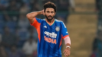 Nitish Kumar Reddy picked three wickets against Afghanistan in the 2nd T20I. (PTI) Nitish Kumar Reddy picked three wickets against Afghanistan in the 2nd T20I. (PTI)