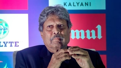 DP World Professional Golf Tour of India (PGTI) President Kapil Dev during a press conference (PTI) DP World Professional Golf Tour of India (PGTI) President Kapil Dev during a press conference (PTI)