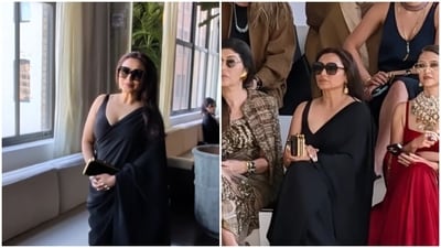 Rani Mukerji attends Sabyasachi's Mew York Fashion Week showcase. 