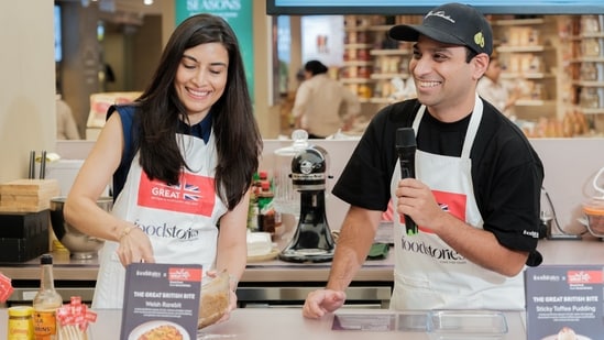 Jaya Choraria, Deputy Trade Commissioner, South Asia with Chef Dean Rodrigues, Head - Patisserie and R&D, Foodstories at the Great British Bite Masterclass in Delhi.