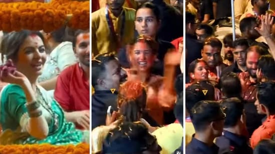 Ambani family members at Ganapati visarjan.