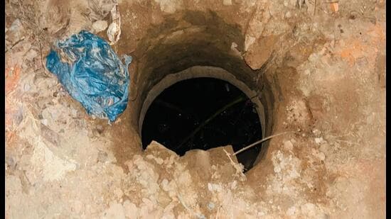 The girl was rushed to Palwal Civil Hospital after being pulled from the sewer, but doctors declared her dead on arrival, police said. (HT)