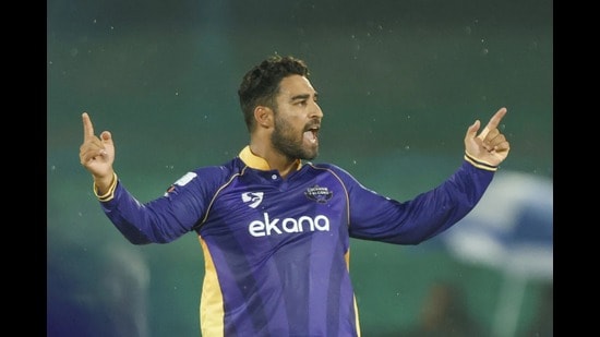 Vipraj Nigam in action during a UPT20 League match in Lucknow recently. (Sourced)