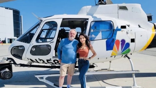Eliana Moreno and George Marciniw were confirmed to be two of the victims who died when the NBC helicopter crashed today.(X/@LaInaMinute)