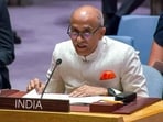 India's Permanent Representative to the UN, Ambassador Parvathaneni Harish, addresses the UNSC High-Level Open Debate on "Food Under Fire: The Security Council's Role in Mitigating Global and Local Food Crises" in New York.