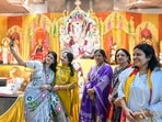 Gram it: The festive fervour is in full swing as devotees turn up at Ganesh pandals across Delhi-NCR to seek Lord Ganesha’s blessings. At a pandal in Kavi Nagar, Ghaziabad, women were seen getting clicked with Bappa, capturing a joyous moment from the celebrations.