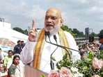Amit Shah flagged off a motorcycle rally from Vadnagar to Varanasi as part of a campaign marking PM Modi’s 25 years in public office (PTI)