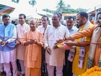 Chief minister Yogi Adityanath inaugurating Kalyan Mandapam in Gorakhpur on Wednesday. (ANI PHOTO)