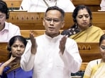 Congress MP Gaurav Gogoi speaks in the Lok Sabha during the Monsoon session of Parliament, in New Delhi, Tuesday, July 28, 2026. 