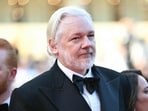 Julian Assange arrives for the screening of the film The Six Billion Dollar Man at the 78th edition of the Cannes Film Festival on May 21, 2025.