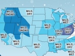 The Northeast faces a divided winter, with colder, snowier inland areas and milder conditions closer to the Atlantic coast.