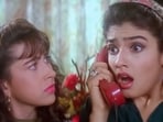 Karisma Kapoor and Raveena Tandon starred together in the 1994 film Andaz Apna Apna. 