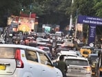 The movement through the Peth areas, which are witnessing heavy vehicular traffic during the festival. 
