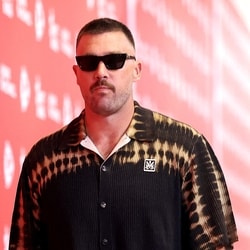 Tight end Travis Kelce #87 of the Kansas City Chiefs enters the stadium prior to the preseason game against the Los Angeles Rams at Arrowhead Stadium on August 15, 2026 in Kansas City, Missouri.   