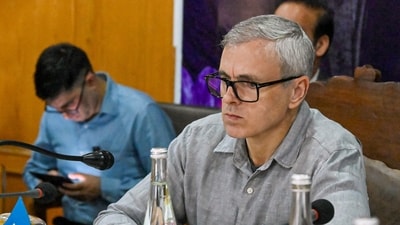 Jammu and Kashmir Chief Minister Omar Abdullah holds a meeting during his visit, in Pulwama. (ANI) Jammu and Kashmir Chief Minister Omar Abdullah holds a meeting during his visit, in Pulwama. (ANI)