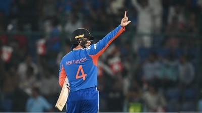 Abhishek Sharma smashed 108 runs off 34 balls against Afghanistan. (Hindustan Times)