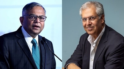 Tata Sons Chairman Natarajan Chandrasekaran (left) and Tata Trusts Chairman Noel Tata. Tata Sons Chairman Natarajan Chandrasekaran (left) and Tata Trusts Chairman Noel Tata.