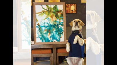 Labrador Dali creates water-colour masterpieces using her own custom-engineered paintbrushes. (INSTAGRAM/@IM.LABRADOR.DALI) Labrador Dali creates water-colour masterpieces using her own custom-engineered paintbrushes. (INSTAGRAM/@IM.LABRADOR.DALI)