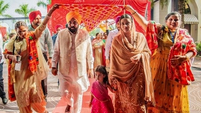 The complaint has been filed over social media posts and public statements linking Gurpreet Kaur, Bhagwant Mann's wife, to alleged  ₹5-crore demand to help a rape accused. (@AAPPunjab/X)