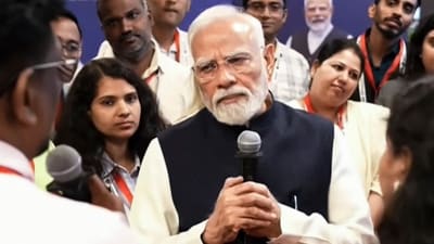 Prime Minister Narendra Modi during the inauguration of SEMICON India 2026, at Yashobhoomi Convention Centre in New Delhi. (PTI)